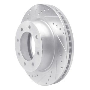 Nissan NV1500 Brake Rotor (1) - Front Left - R1 Concepts - Drilled & Slotted - Silver - `12-`21